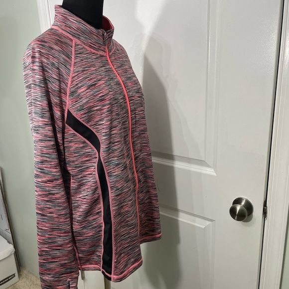 Ideology Fitness Pink and Gray Zip-Up Athletic Jacket CB-70 - Picture 6 of 9
